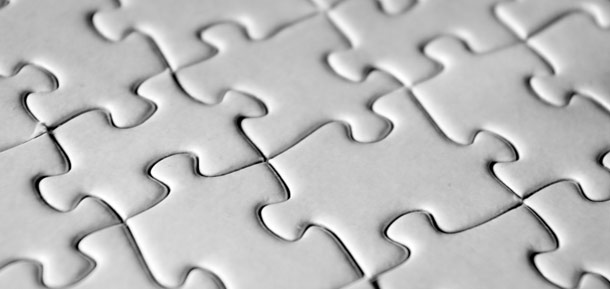 White jigsaw puzzle pieces