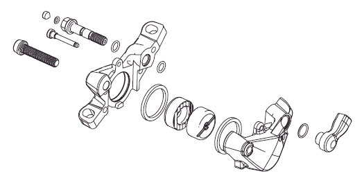 Exploded Avid calliper diagram